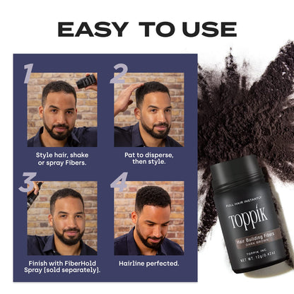 Toppik Hair Building Fibers, 12G Fill in Fine or Thinning Hair Instantly Thicker, Fuller Looking Hair 9 Shades for Men & Women