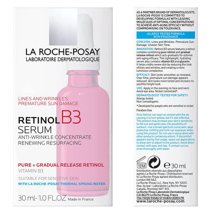 La Roche-Posay Pure Retil Face Serum with Vitamin B3. anti Aging Face Serum for Lines, Wrinkles & Premature Sun Damage to Resurface & Hydrate. Suitable for Sensitive Skin, 1.0 Fl. Oz