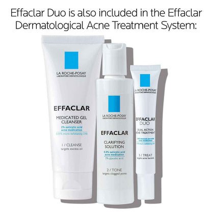 Effaclar Duo Dual Action Acne Spot Treatment Cream with Benzoyl Peroxide Acne Treatment, Blemish Cream for Acne and Blackheads, Lightweight Sheerness, Safe for Sensitive Skin