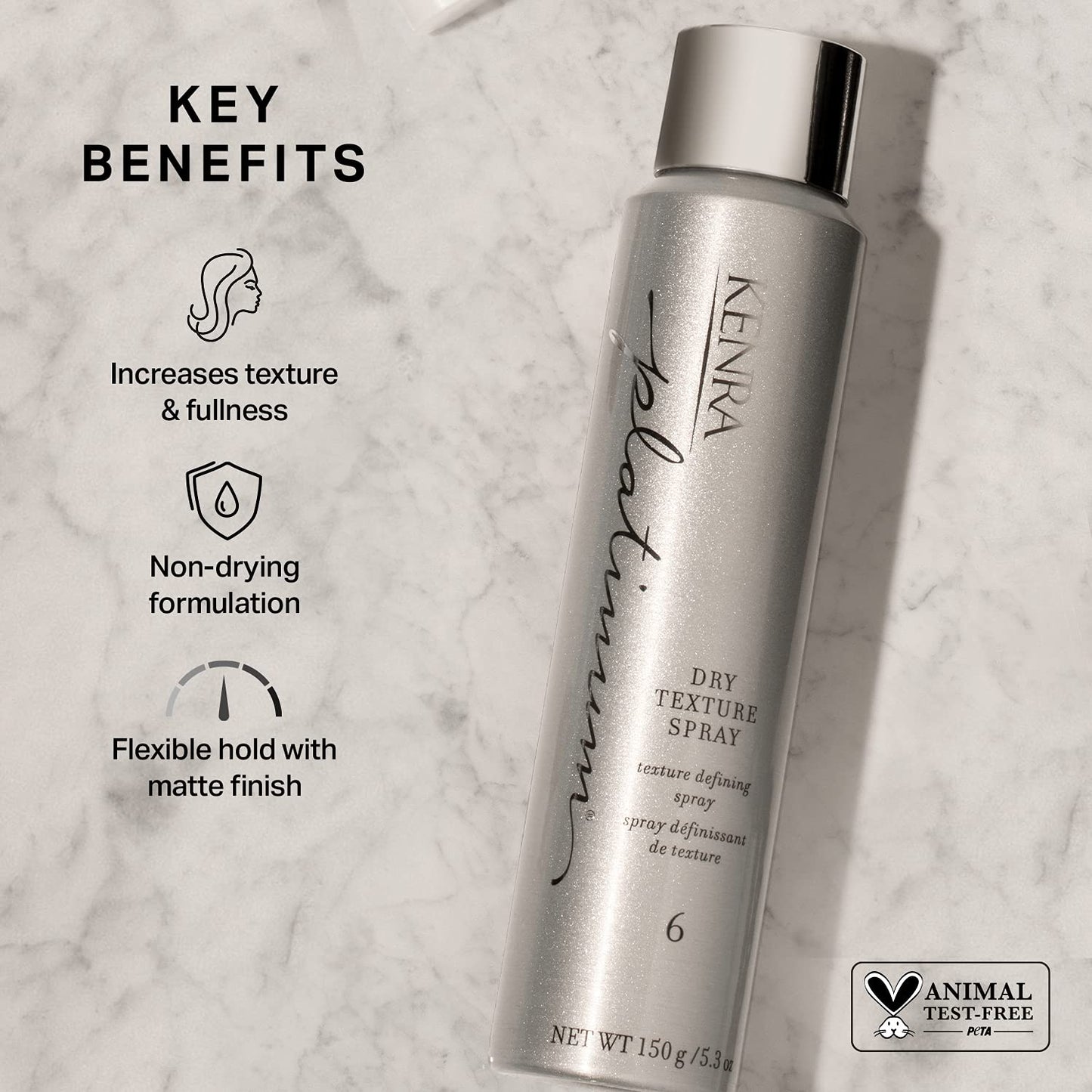 Kenra Platinum Dry Texture Spray 6 | Texture Defining Styler | Increases Texture & Fullness | Absorbs Oils & Impurities | Ultra-Lightweight, Non-Drying Formulation | All Hair Types