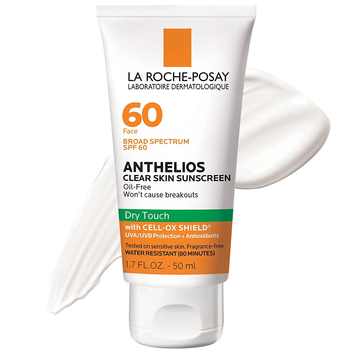 Anthelios Clear Skin Dry Touch Sunscreen SPF 60, Oil Free Face Sunscreen for Acne Prone Skin, Won'T Cause Breakouts