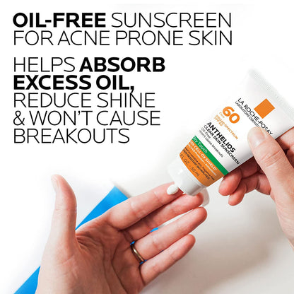 Anthelios Clear Skin Dry Touch Sunscreen SPF 60, Oil Free Face Sunscreen for Acne Prone Skin, Won'T Cause Breakouts