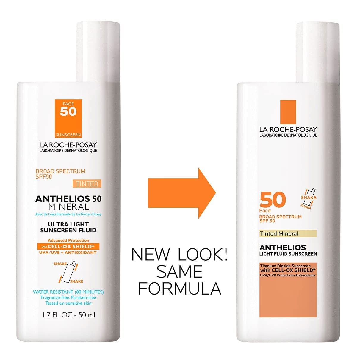 Anthelios Tinted Sunscreen SPF 50 | Ultra-Light Fluid Mineral Sunscreen for Face with Titanium Dioxide | Sensitive-Skin Tested | Oil-Free | Travel Size Sunscreen 1.7 Fl Oz