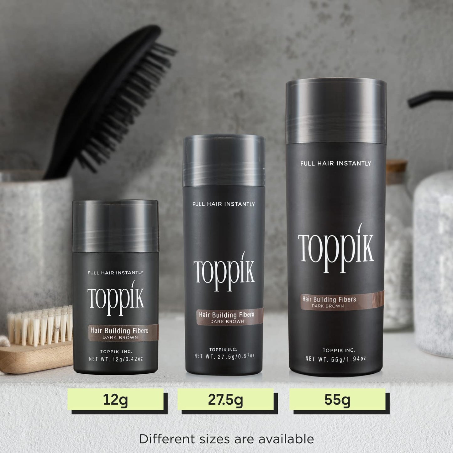 Toppik Hair Building Fibers, 12G Fill in Fine or Thinning Hair Instantly Thicker, Fuller Looking Hair 9 Shades for Men & Women