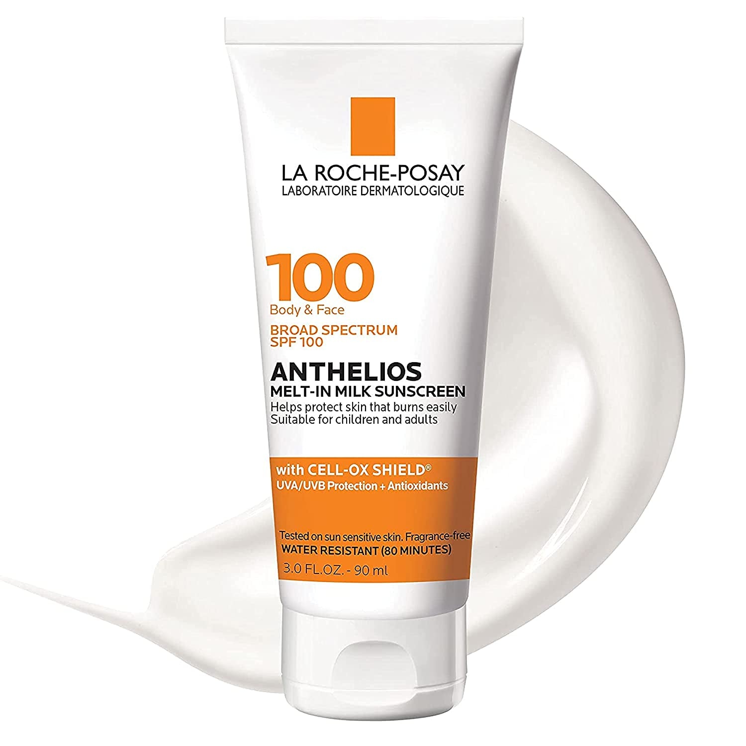 La Roche-Posay Anthelios Melt-In Milk Body & Face Sunscreen Lotion Broad Spectrum SPF 100, Oxybenzone & Octinoxate Free, Sunscreen for Kids, Adults & Sun Sensitive Skin