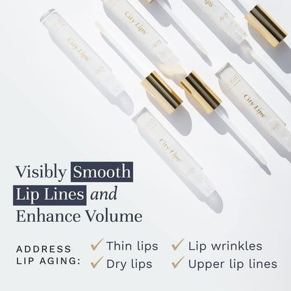 City Lips Clear - Plumping Lip Gloss - Hydrate & Volumize - All-Day Wear - Hyaluronic Acid & Peptides Visibly Smooth Lip Wrinkles - Cruelty-Free (Clear)