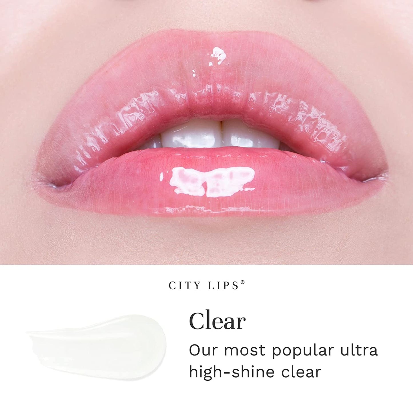 City Lips Clear - Plumping Lip Gloss - Hydrate & Volumize - All-Day Wear - Hyaluronic Acid & Peptides Visibly Smooth Lip Wrinkles - Cruelty-Free (Clear)