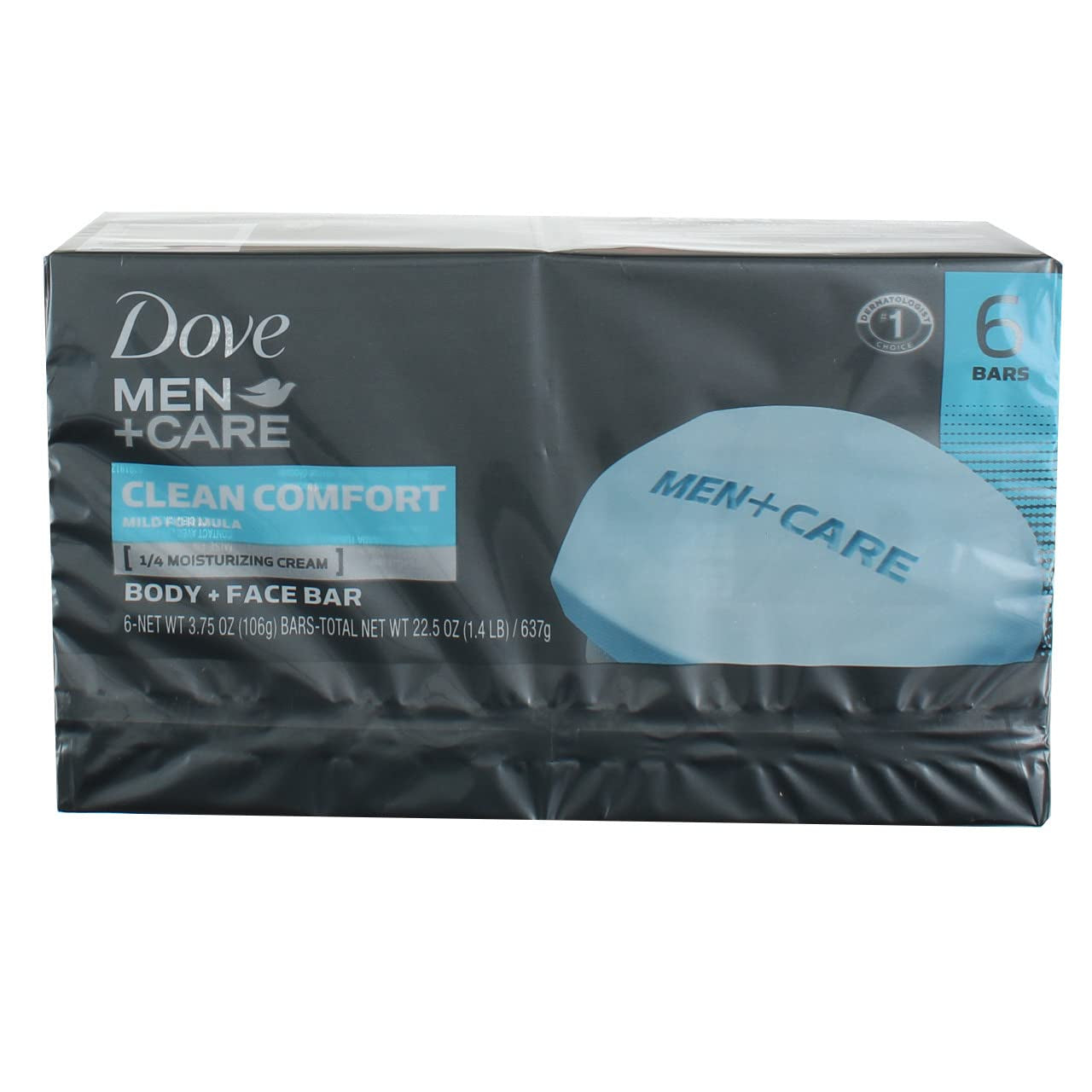 Men+Care Body Soap and Face Bar to Hydrate Skin Clean Comfort More Moisturizing than Bar Soap 3.75 Oz 6 Bars