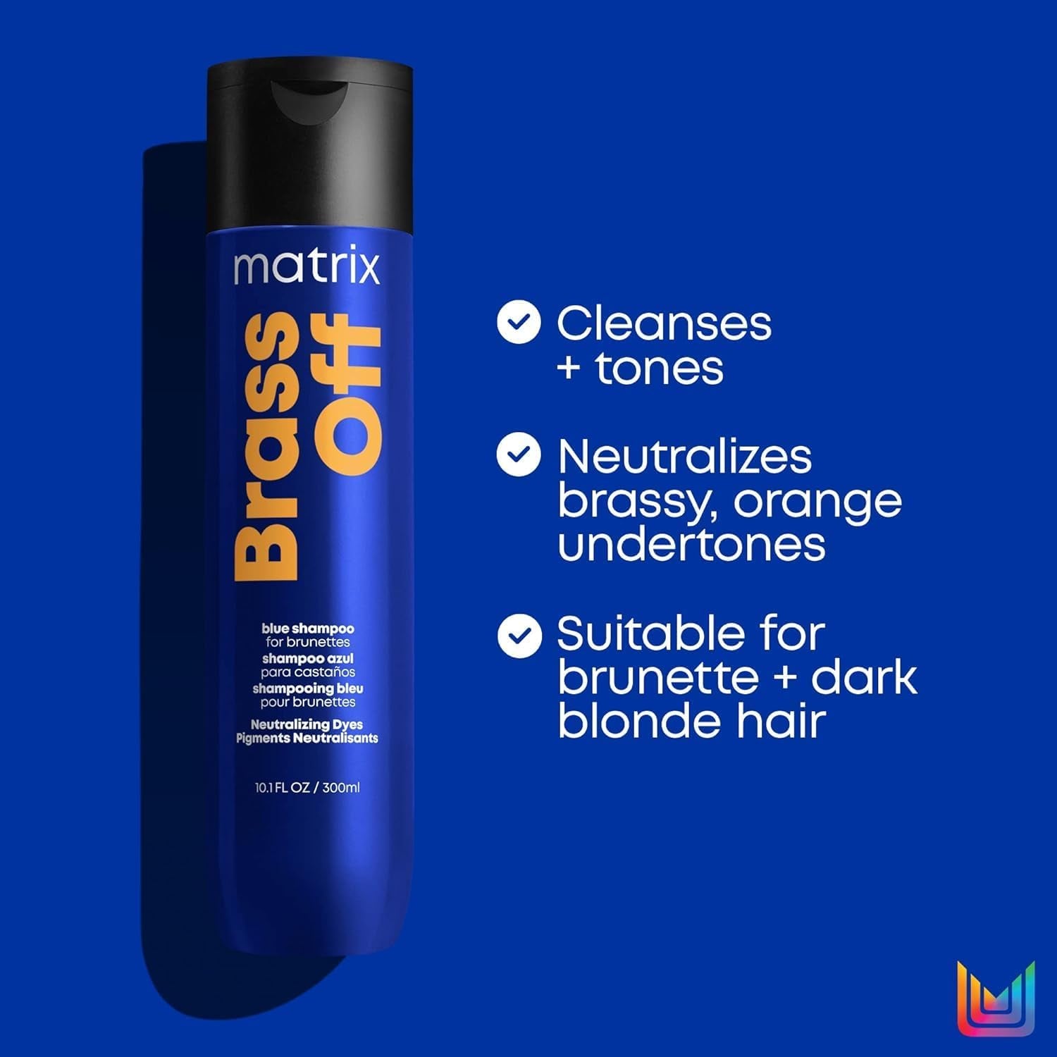 Brass off Blue Shampoo | Refreshes & Neutralizes Brassy Tones | Color Depositing Shampoo | for Brassy Hair | for Color Treated Hair | Salon Shampoo | Packaging May Vary