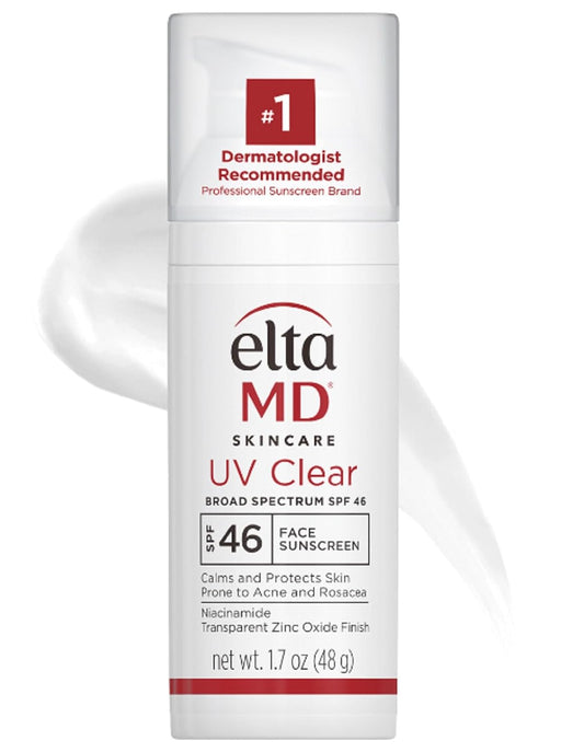 UV Clear Face Sunscreen, SPF 46 Oil Free Sunscreen with Zinc Oxide, Protects and Calms Sensitive Skin and Acne-Prone Skin, Lightweight, Silky, Dermatologist Recommended, 1.7 Oz Pump